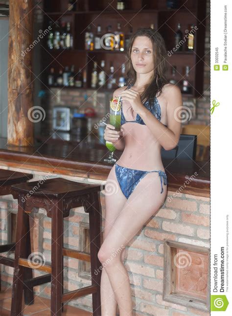 Gorgeous Woman Enjoying A Fresh Cocktail Royalty Free