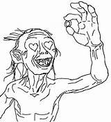 Hobbit Gollum Kolorowanka Coloriage Coloriages Legolas sketch template