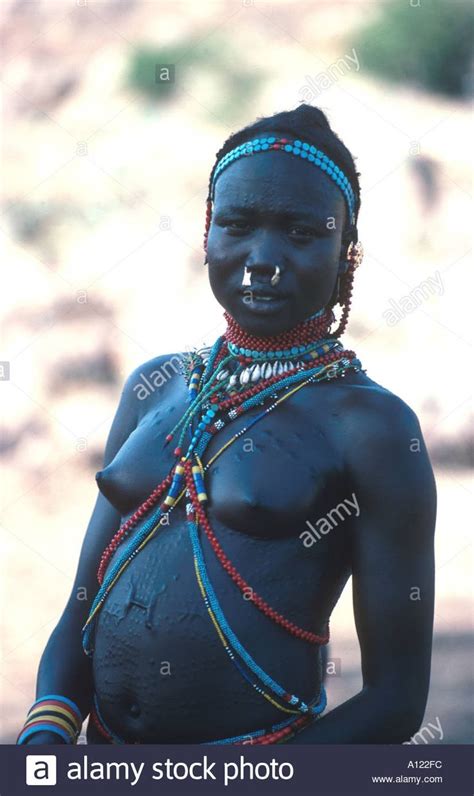 download this stock image girl of the nuba tribe with elaborate