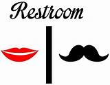Restroom Restrooms Mustache Vinyls Lipsticks Clipartbest Urdu Mingle Sindhi Baños Signage Decals sketch template