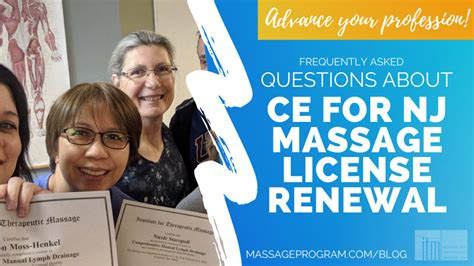 frequently asked questions about ce for nj massage license renewal