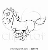 Horse Outline Galloping Coloring Clipart Happy Illustration Royalty Toon Hit Rf Running sketch template