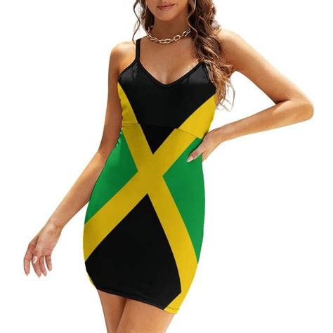 jamaica flag women s sling dress geek dresses graphic cool sexy woman s