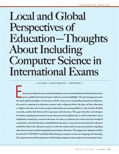 pdf local and global perspectives of education thoughts about