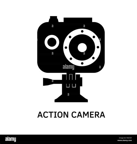 action camera icon black vector video cam symbol  waterproof case stock vector image art