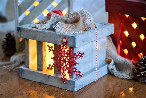 earth style  wooden christmas gift box decor