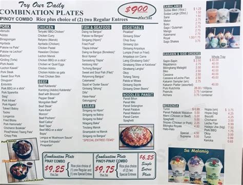 pinoy pinay filipino fastfood menu in cerritos california usa
