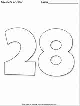 28 Number Coloring Giant sketch template