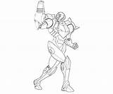 Samus Coloringhome Smash Metroid sketch template