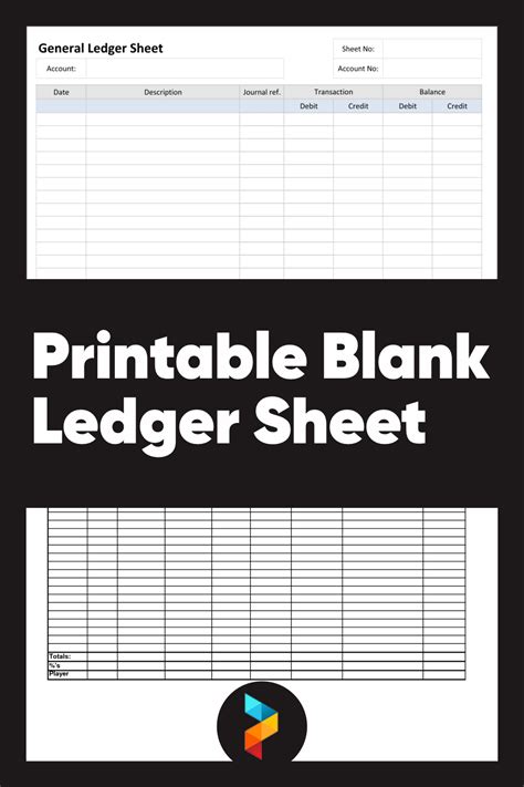 blank ledger sheet    printables printablee