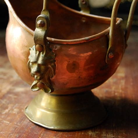 vintage copper pot  ceramic handle   holland etsy