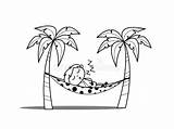Hammock Sleeping Boy Beach Man Tired Drawing Cartoon Illustration Vector Getdrawings sketch template