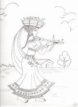 Village Sketch Indian Drawing Girl Pencil Lady Drawings Sketches Getdrawings Paintingvalley Women sketch template