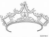 Coloring Crown Princess Printable Doodle Alley Tiara Adult Sheets Template Crowns Tattoo Colouring Da sketch template