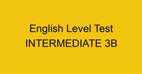 english level test pre intermediate