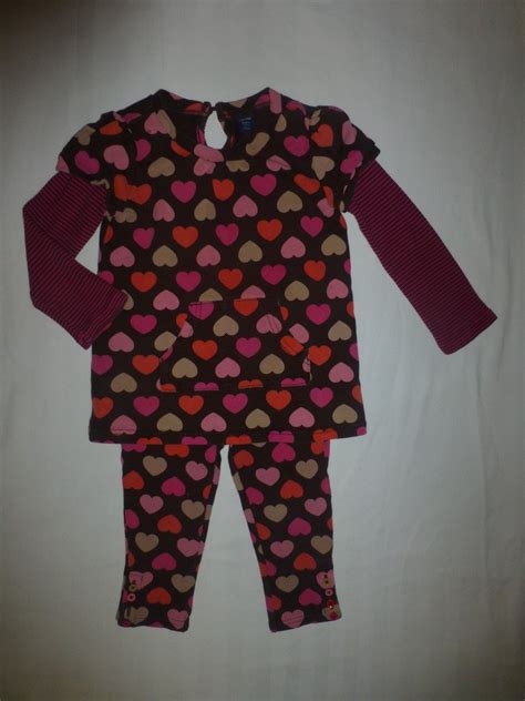 Gap Girls Brown Heart Tunic Shirt And Leggings Valentine S