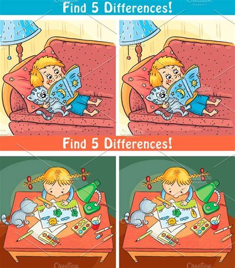 find  differences hidden picture puzzles brain teasers  kids