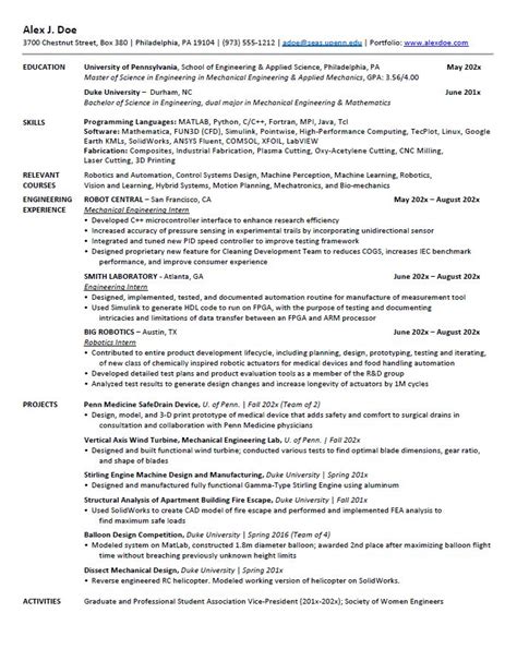 masters student resume samples career services university