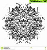 Mandala Intricate Coloring Book Outline Line Vector Isolated Dreamstime Stress Anti Preview Drawn sketch template
