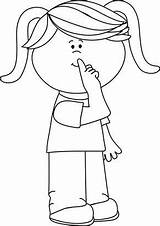 Quiet Clip Clipart Girl Kids Shhh Mouth Silence Drawing Student Cliparts Coloring Teacher Outline Pages Voices Mycutegraphics Finger Quietly Over sketch template