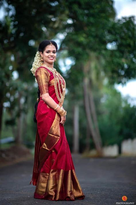 Red Wedding Saree Kerala Wedding Dress
