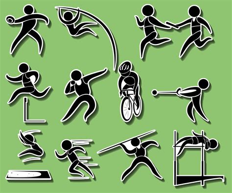 sport icons   types  track  field   vector