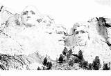 Rushmore Mount Coloring Kids Color sketch template