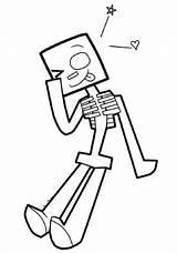 Minecraft Coloring Pages Skeleton Cartoon Golem Enderman Color Printable Drawing Iron Face Print Getcolorings Online Cartoons Categories sketch template