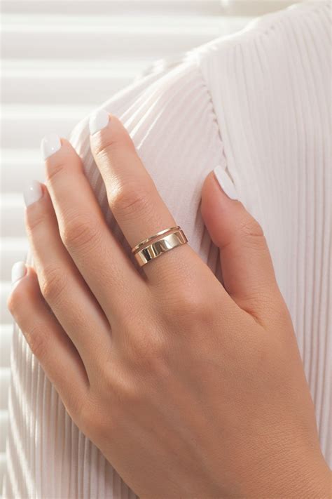 Solid Gold Wedding Band Gold Wedding Ring Simple Ring Etsy Plain