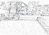 Driveway Sketch Garden Easy Drawing Line Paintingvalley sketch template