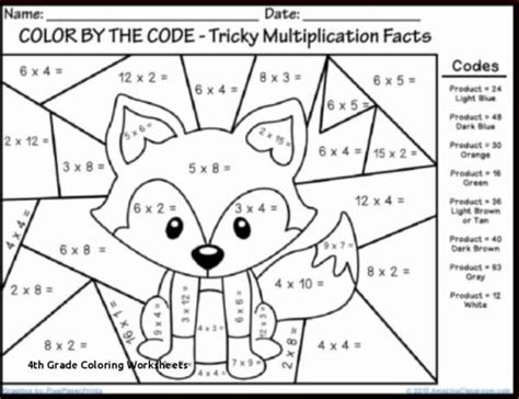 grade color  number multiplication worksheets  coloring pages