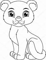 Panther Coloring Pages Baby Vector Cub Stock Drawing Face Illustration Cartoon Depositphotos Printable Getdrawings Illustrations Template Similar sketch template