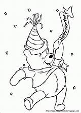 Coloring Winnie Pooh Pages Christmas Clipart Birthday Library sketch template