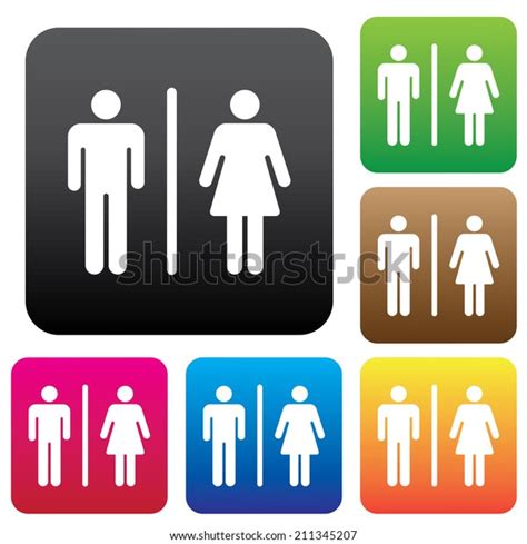 male female restroom symbol icon color stock vector