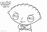 Stewie Family Pages Guy Coloring Drawing Line Gangster Printable Template sketch template