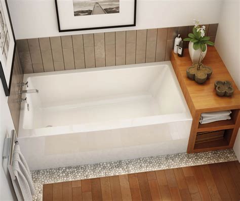 rubix  acrylic alcove left hand drain bathtub  white bath maax en