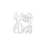 Lion Mouse Coloring Story sketch template
