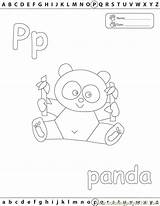 Panda Coloring Pages Edu Printable Alphabets Online Letter Education Color sketch template