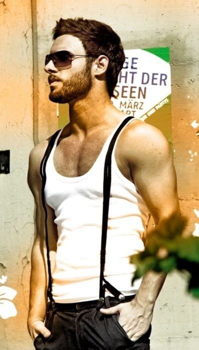 facial hair and shades tank top and suspenders