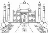 Coloring India Mahal Taj Muslim Jewel Color sketch template