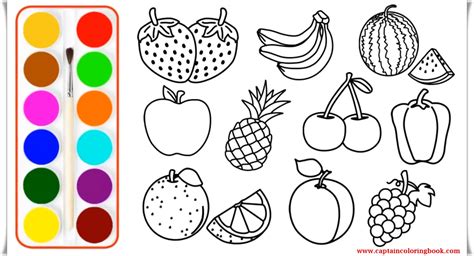 fruit coloring pages  toddlers top inspiration