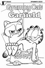 Cat Cover Garfield Grumpy Coloring Book sketch template
