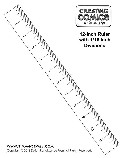 printable ruler template  inches creating comics