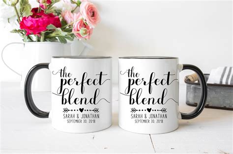 perfect blend mugs couples gift personalized coffee mugs bridal shower gift