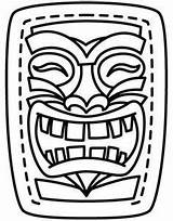 Tiki Mask Template Hawaiian Coloring Party Luau Pages Printable Totem Masks Stencil Theme Clipart Birthday Urbanthreads Crafts Clipartbest Drawing Stitchery sketch template