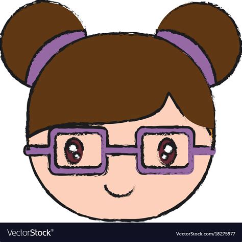 Cartoon Girl With Glasses Icon Royalty Free Vector Image