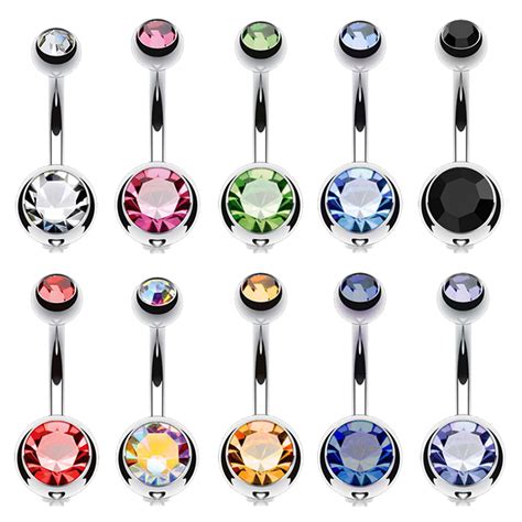 Bodyj4you Bodyj4you 10pcs Belly Button Ring Double Mixed