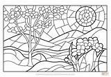 Stained Coloring Glass Spring Pages Printable Supercoloring Categories sketch template