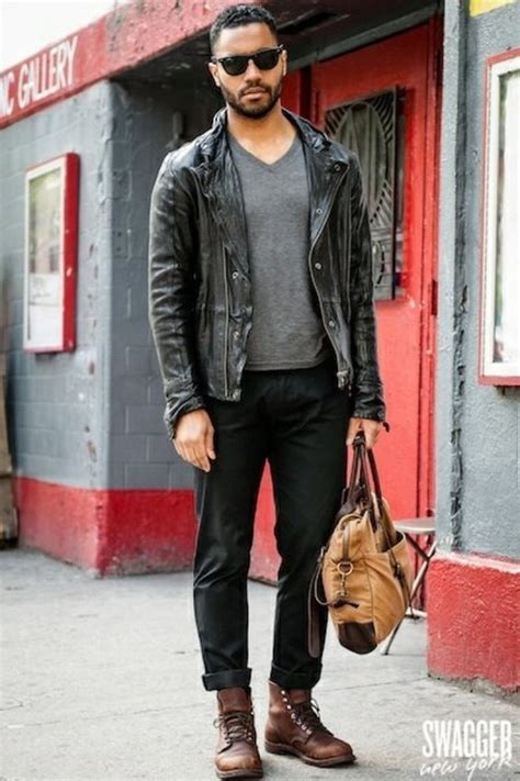 Men S Black Leather Jacket Style Famous Outfits