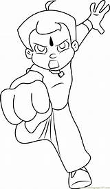 Bheem Coloring Chhota Punch Power Chota Pages Cartoon Coloringpages101 sketch template